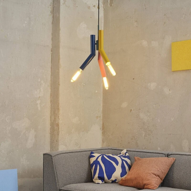 B-Ware OSRAM Decor Straw Pendant Light, 3-bulb, Steel, Colourful, E27