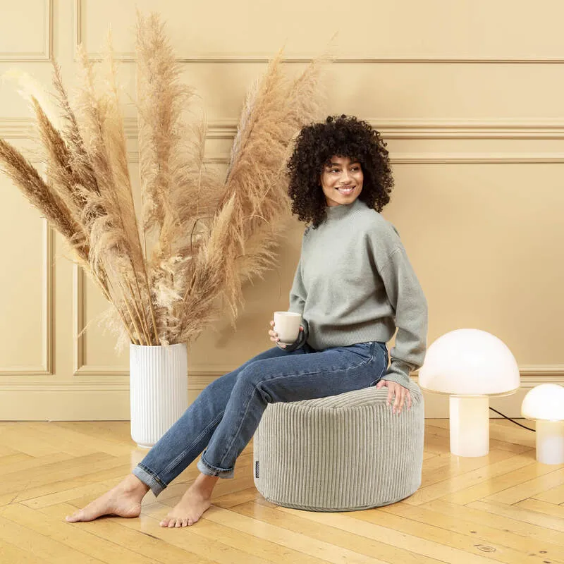 B-Ware mokebo Pouf 'Der Faule Lenz' Hocker Sitzhocker Fußhocker Cord 40x60 cm beige XL