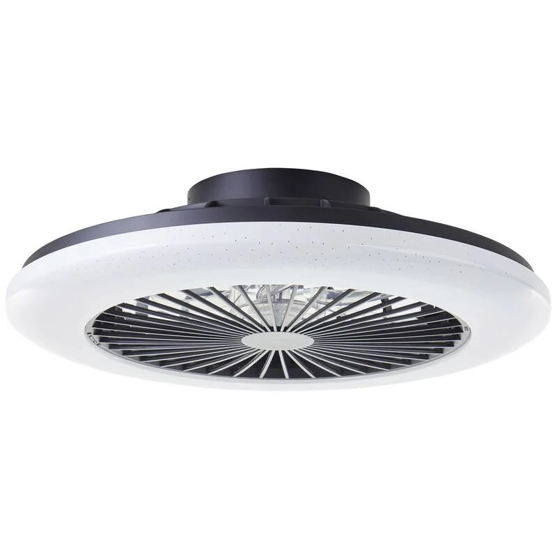 B-Ware Brilliant Salerno LED Deckenleuchte 49cm mit Ventilator dimmbar Schwarz