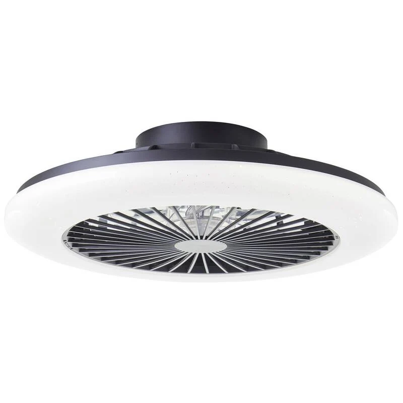 B-Ware Brilliant Salerno LED Deckenleuchte 49cm mit Ventilator dimmbar Schwarz