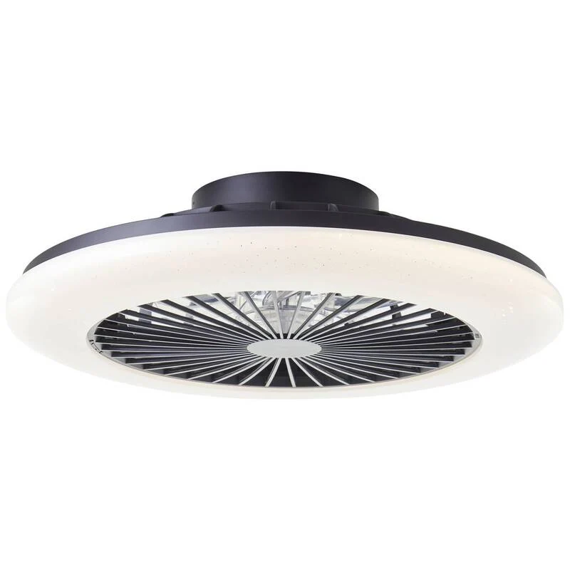 B-Ware Brilliant Salerno LED Deckenleuchte 49cm mit Ventilator dimmbar Schwarz