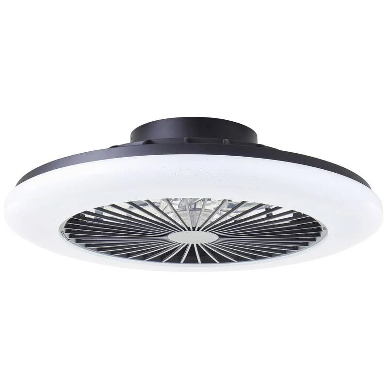 B-Ware Brilliant Salerno LED Deckenleuchte 49cm mit Ventilator dimmbar Schwarz