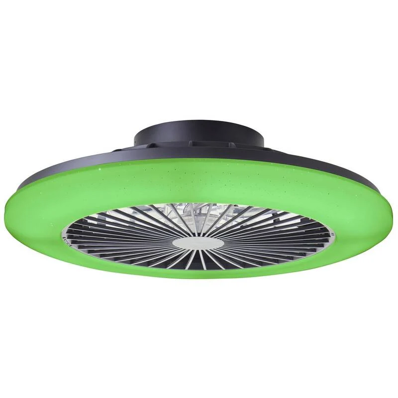 B-Ware Brilliant Salerno LED Deckenleuchte 49cm mit Ventilator dimmbar Schwarz