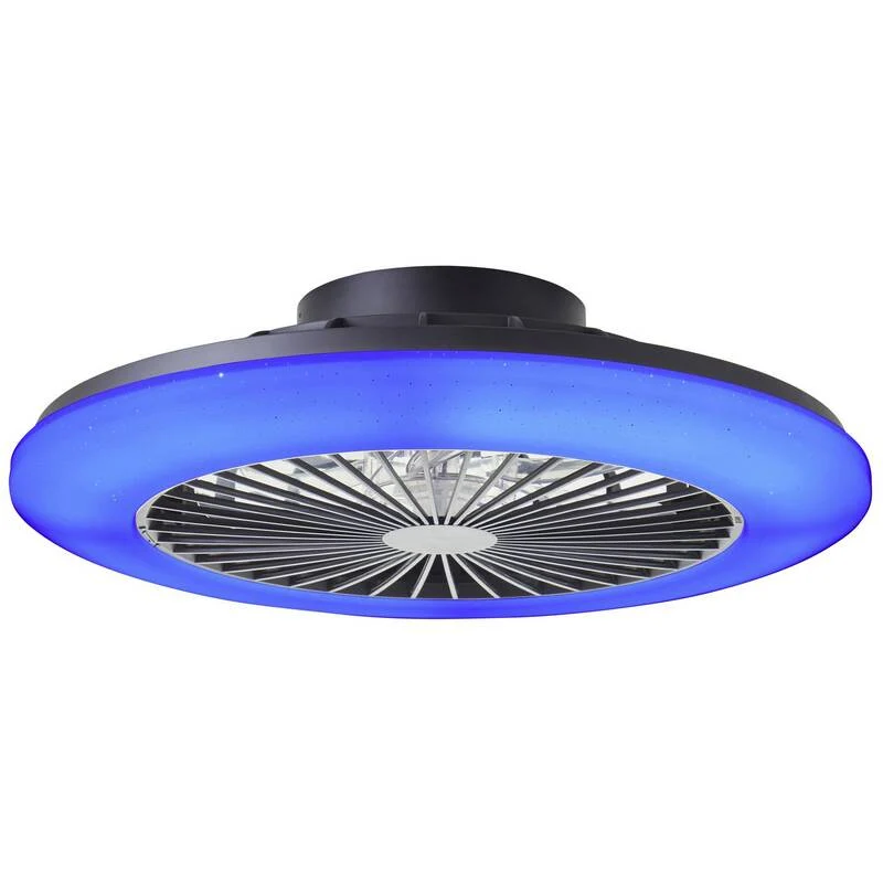 B-Ware Brilliant Salerno LED Deckenleuchte 49cm mit Ventilator dimmbar Schwarz