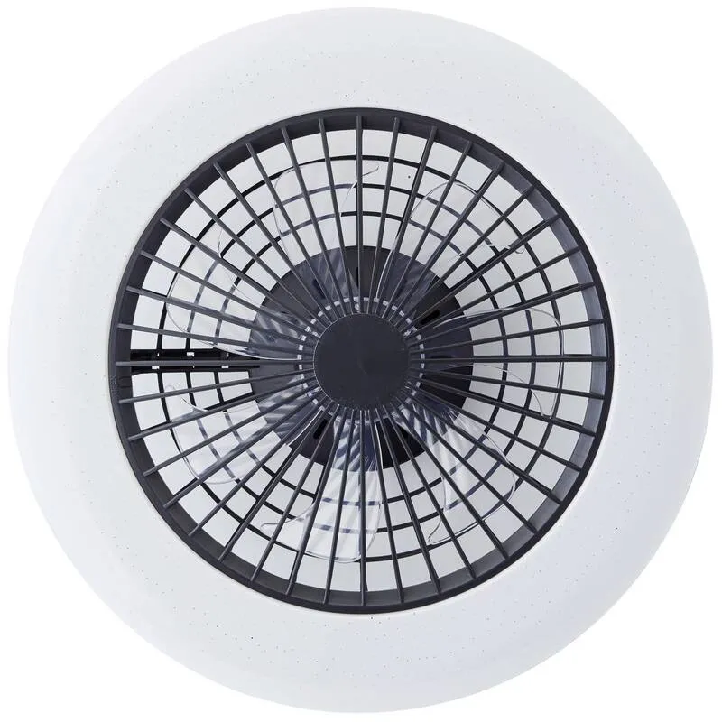 B-Ware Brilliant Salerno LED Deckenleuchte 49cm mit Ventilator dimmbar Schwarz