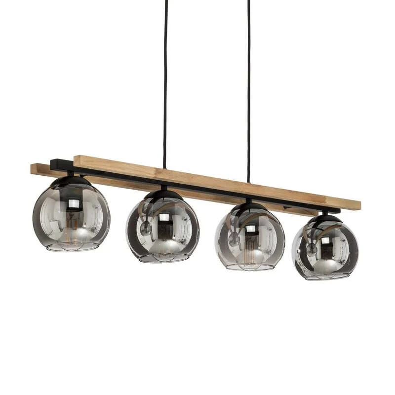 B-Ware Lindby Hängelampe Hängeleuchte Enrique LED Pendelleuchte Lampe 4-flammig grau
