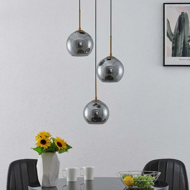 B-Ware Lindby Jurian Pendelleuchte Deckenlampe Wohnzimmerlampe 3 Flamming Bronze Sm746