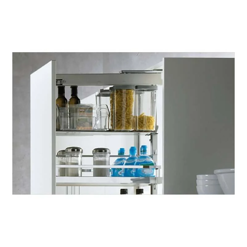 B-Ware HETTICH Hochschrankauszugrahmen Dispensa 90° 1845-2245mm Stahl silber 6 Tablare