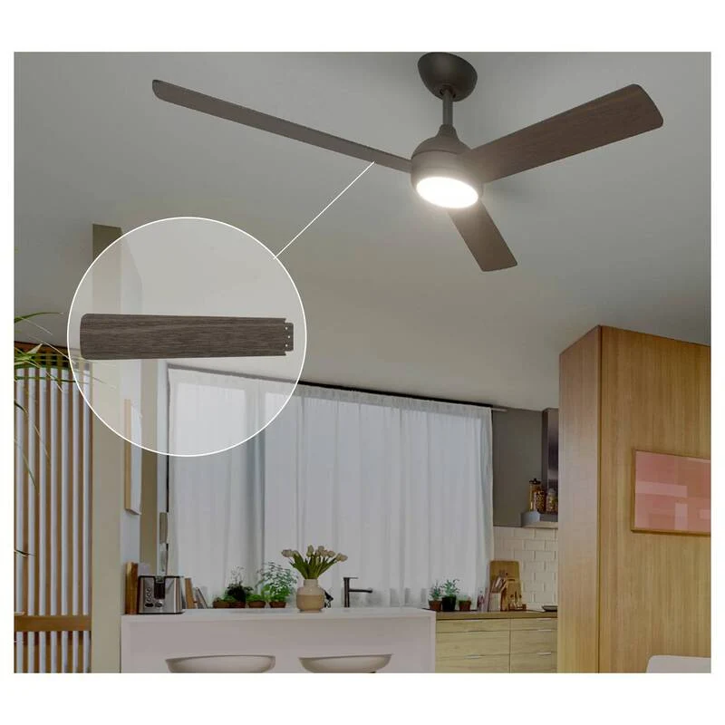 B-Ware Philips LED Deckenventilator 32W mit Fernbedienung Dimmbar Braun 170m³/h schwarz