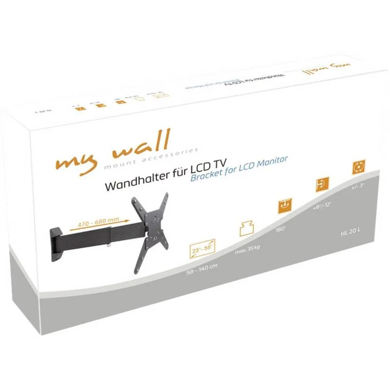 B-Ware My Wall TV-Wandhalterung Ausziehbar Neigbar Schwenkbar 58,4-139,7cm schwarz 35kg