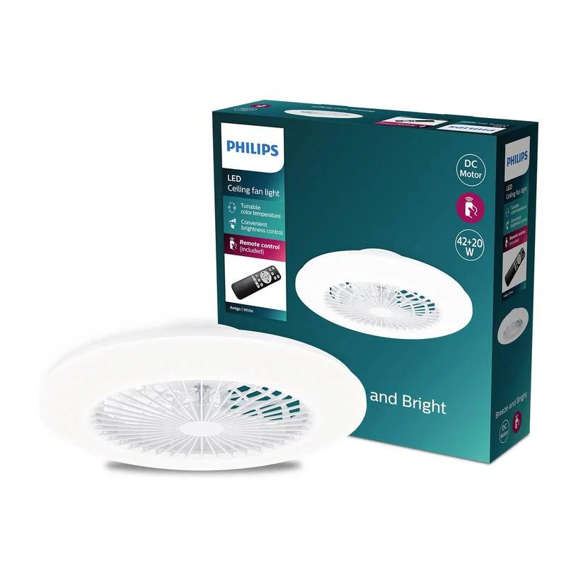 B-Ware Philips Amigo Deckenventilator mit LED und Fernbedienung für 15-20 m²