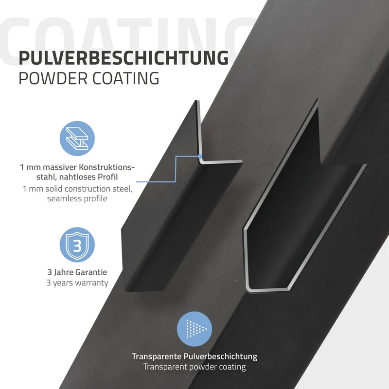 B-Ware Tischbeine Tischgestell 2er Set U-Design 40x43 cm aus Anthrazit Stahl
