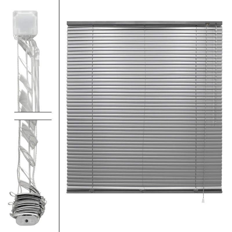 Aluminium Jalousie 90x175 cm Silber inkl. Montagematerial