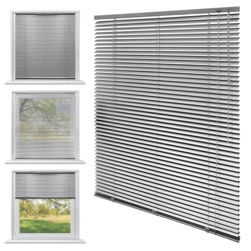 Aluminium Jalousie 90x175 cm Silber inkl. Montagematerial