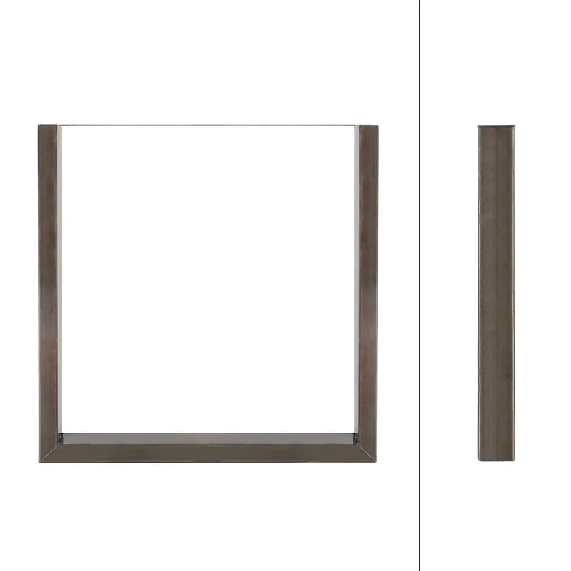 B-Ware Tischbeine Tischgestell 2er Set U-Design 60x72 cm Schwarz aus Stahl