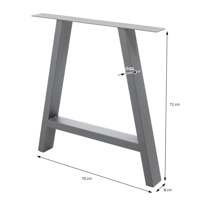 B-Ware Tischbeine Tischgestell 2er Set A-Design 70x72 cm Grau aus Stahl