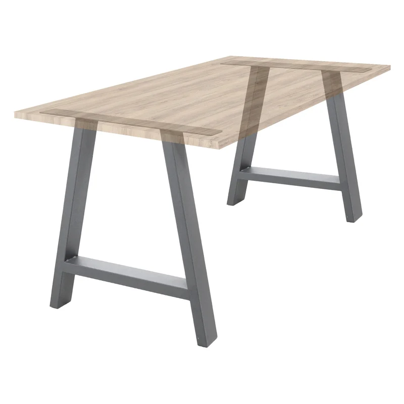 B-Ware Tischbeine Tischgestell 2er Set A-Design 70x72 cm Grau aus Stahl