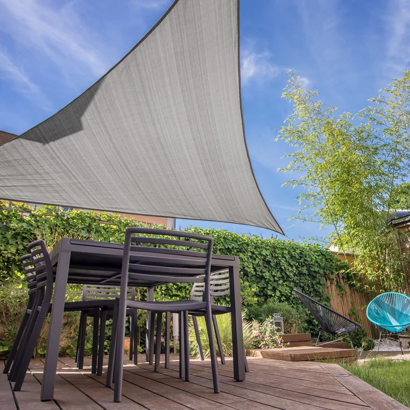 Sonnensegel dreieck 3,6x3,6x3,6 m Grau 100% HDPE mit UV Schutz inkl. Befestigungsseile