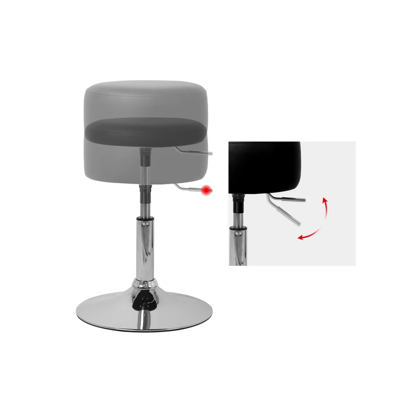 Sitzhocker Ø 33 cm Schwarz aus verchromter Stahl ML-Design