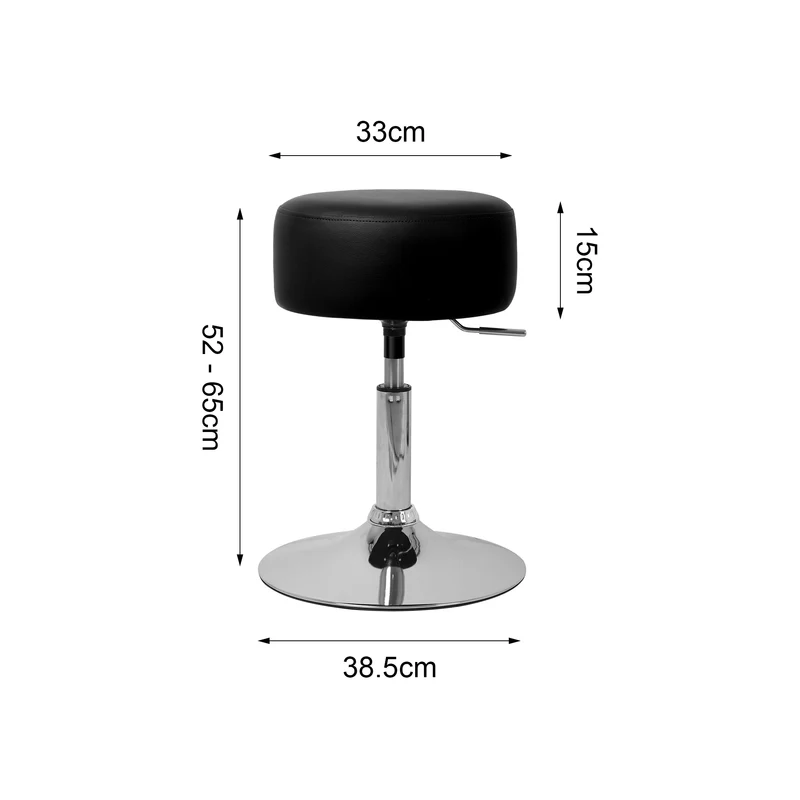Sitzhocker Ø 33 cm Schwarz aus verchromter Stahl ML-Design
