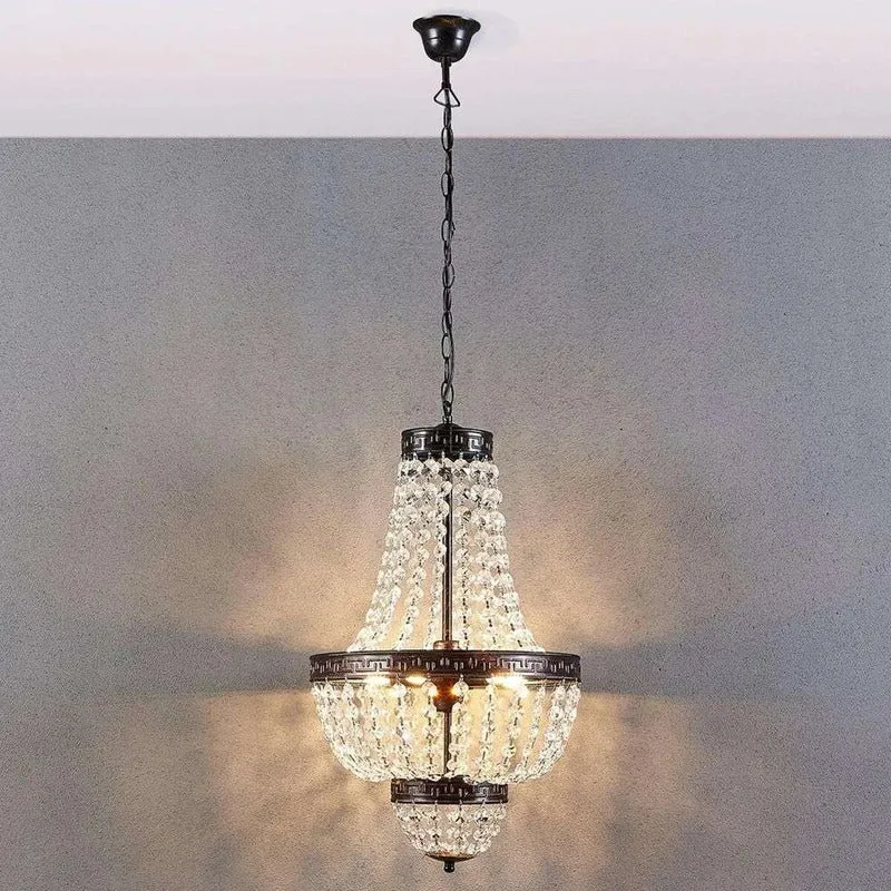B-Ware Lindby Hängeleuchte Jorve Kronleuchter Pendelleuchte Leuchte Kristall Ø35cm G9