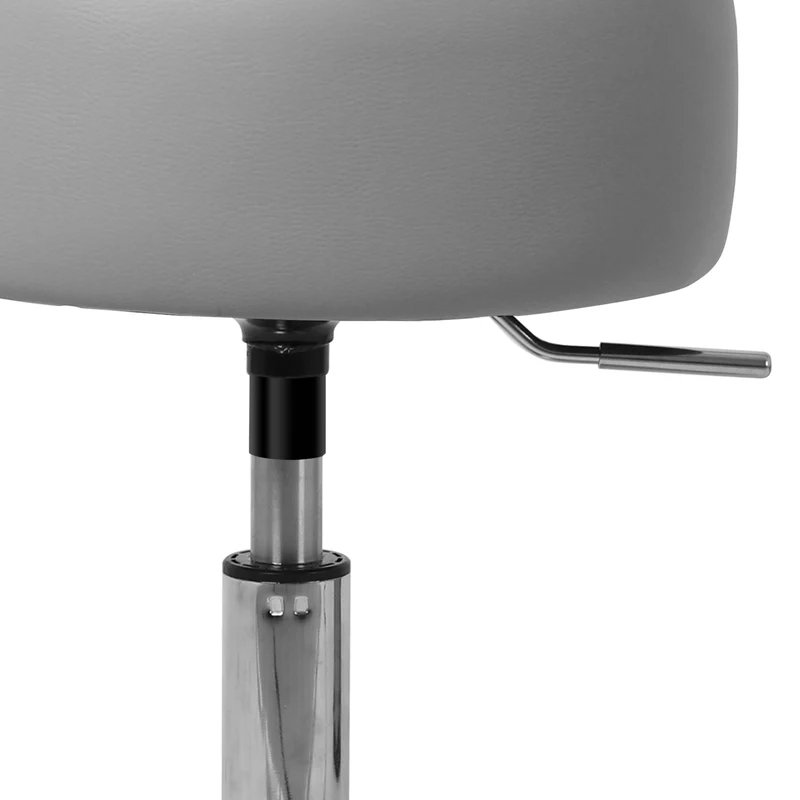 B-Ware Sitzhocker Ø 33 cm Hellgrau aus verchromter Stahl ML-Design