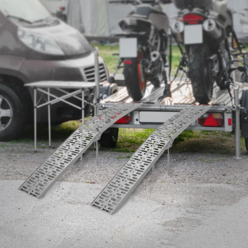 Auffahrrampe 2er Set mit Standfüßen aus Aluminium bis 340kg
