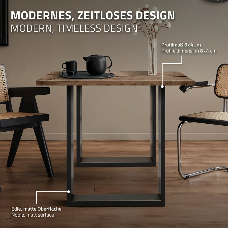 B-Ware Tischbeine 2er Set 60x72 cm Anthrazit aus Stahl