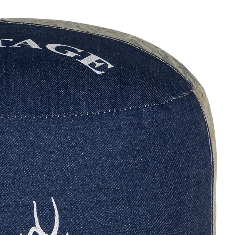 Sitzhocker rund Ø 35x43 cm Blau aus Segeltuch/Jeans mit Baumwolle Füllung WOMO-Design