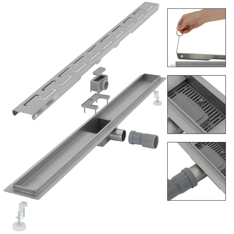 ML-Design Duschrinne geschlitzt 100cm Silber aus Edelstahl