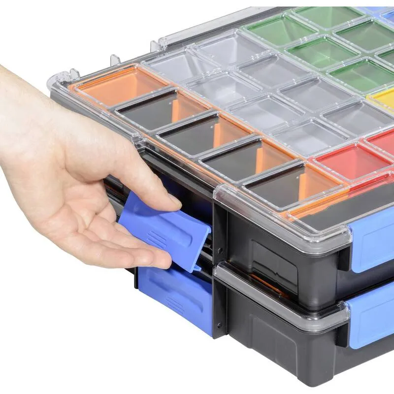 B-Ware Allit Sortimentskoffer EuroPlus Pro K44/36 Werkzeugkoffer 36 Fächer schwarz