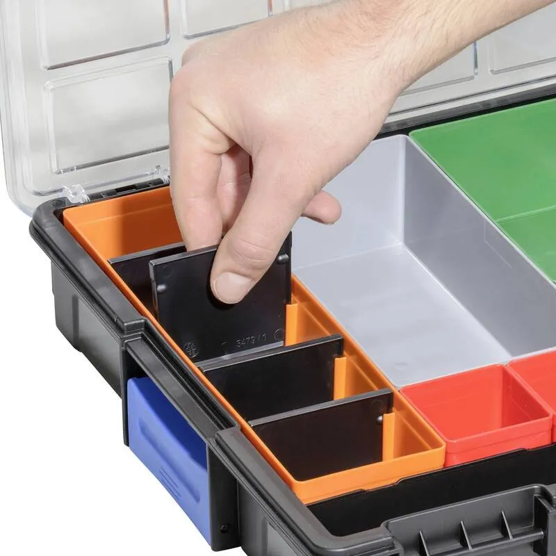 B-Ware Allit Sortimentskoffer EuroPlus Pro K44/36 Werkzeugkoffer 36 Fächer schwarz