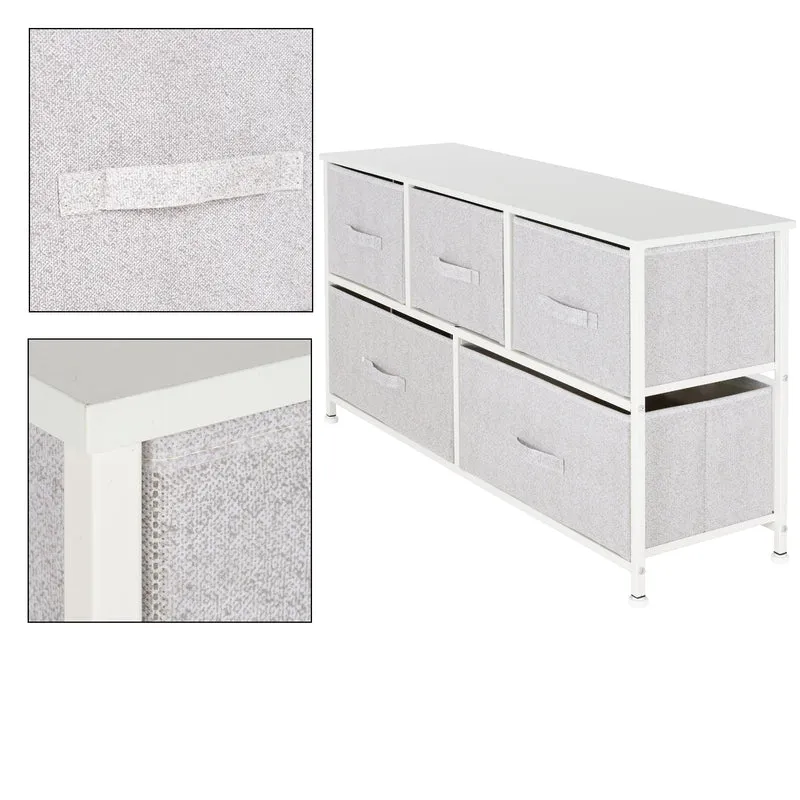 Kommode mit 5 Schubladen 100x30x545 cm Weiß aus MDF ML-Design