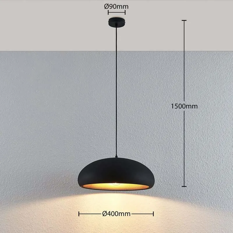 B-Ware Lindby Pendelleuchte Hängeleuchte Gerwina LED Lampe dimmbar schwarz/gold 40cm
