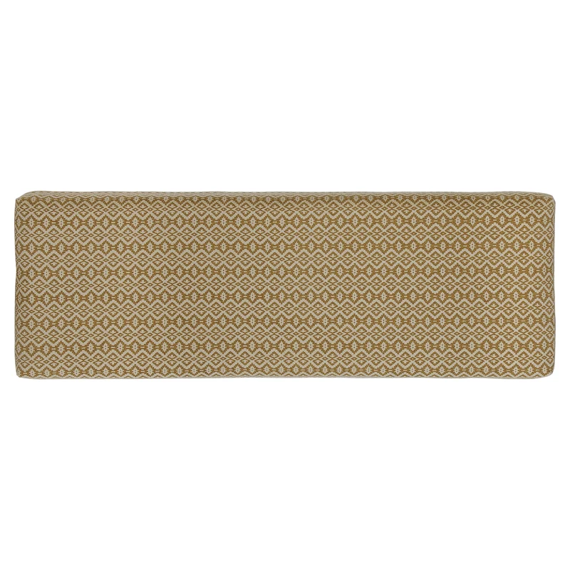 B-Ware Sitzbank 120x48x40 cm Weiß/Gold Stoffbezug mit Holzbeine WOMO-Design
