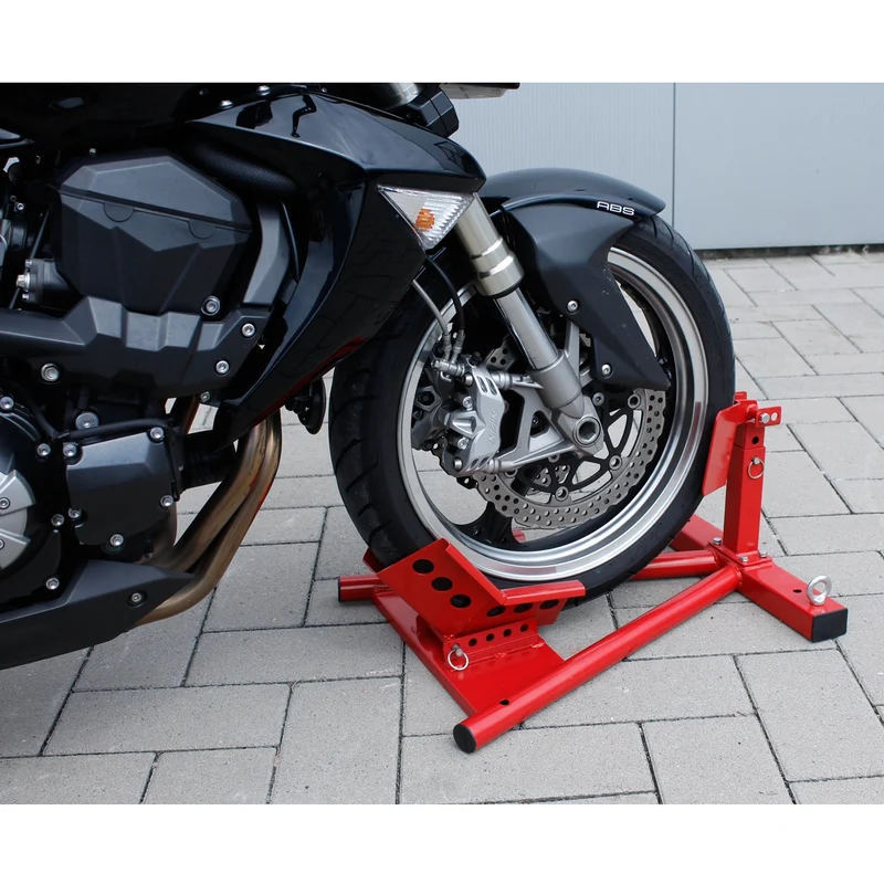 Motorradständer als Montagehilfe für Vorderrad 13“-17“ Zoll