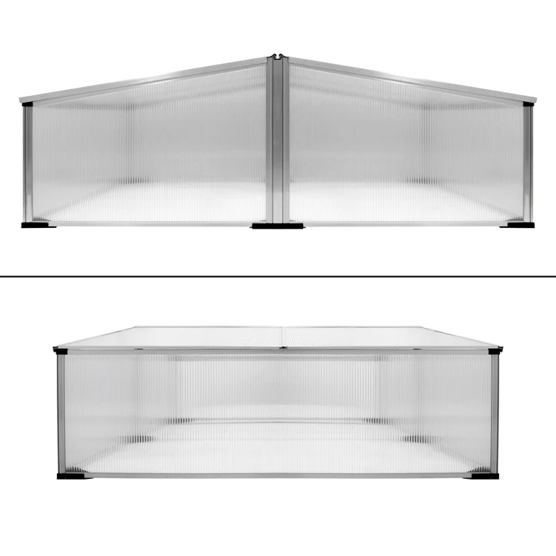 Frühbeet mit Doppeldach, 100x120x40 cm, mit Aluminium Rahmen, aus Polycarbonat