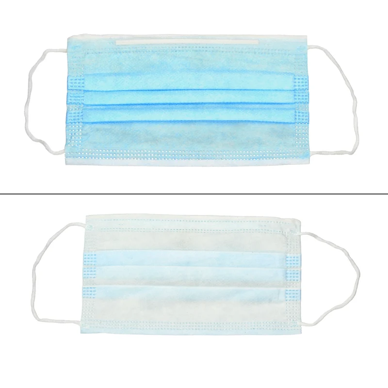 Einwegmasken 50 Stück 3-lagig Vliesmaterial Blau
