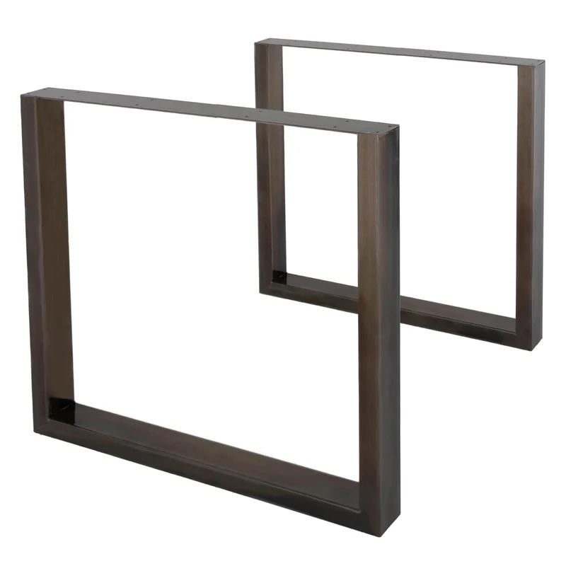 B-Ware Tischbeine Tischgestell 2er Set U-Design 80x72 cm Schwarz aus Stahl