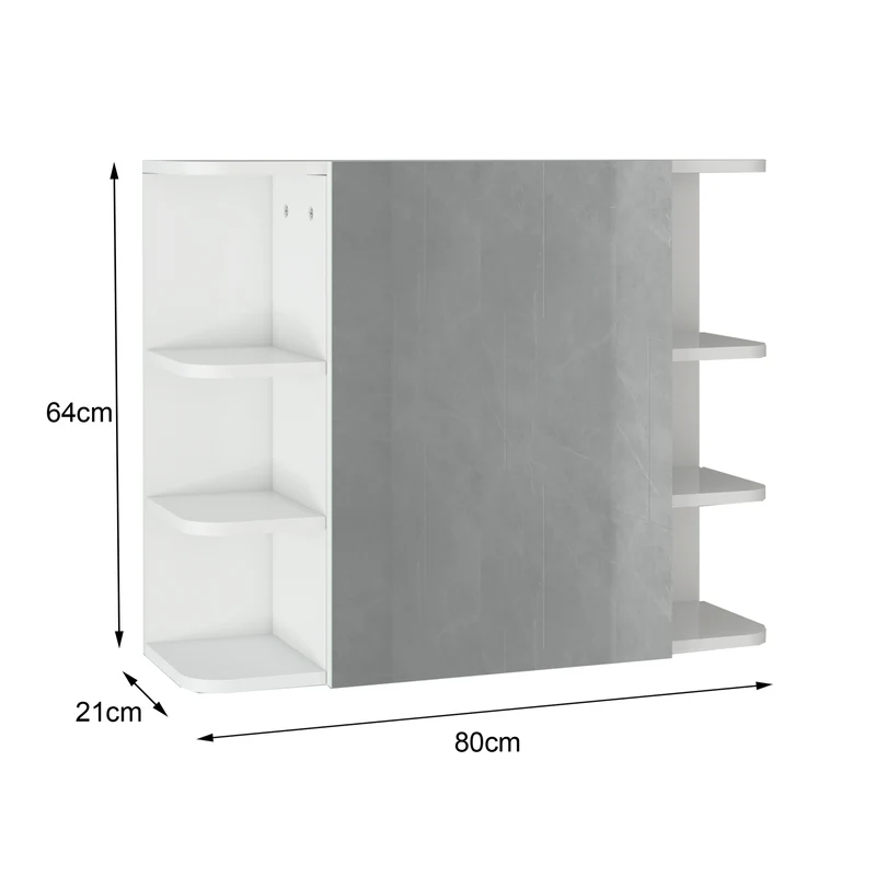 Badmöbel Badezimmermöbel Set 5-Teilig Spiegelschrank Hochschrank Unterschrank Midischrank Hängeschrank in Weiß ML-Design