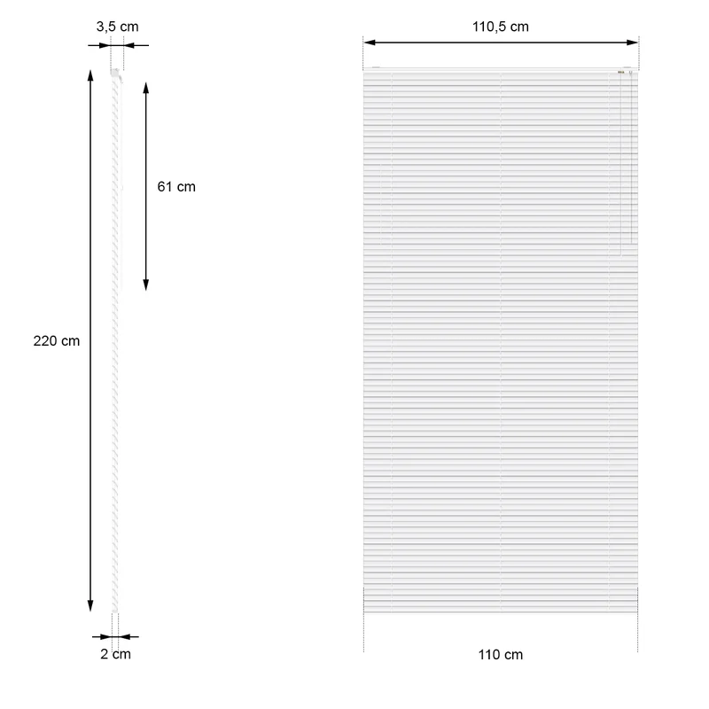 Aluminium Jalousie 110x220 cm Schwarz inkl. Montagematerial