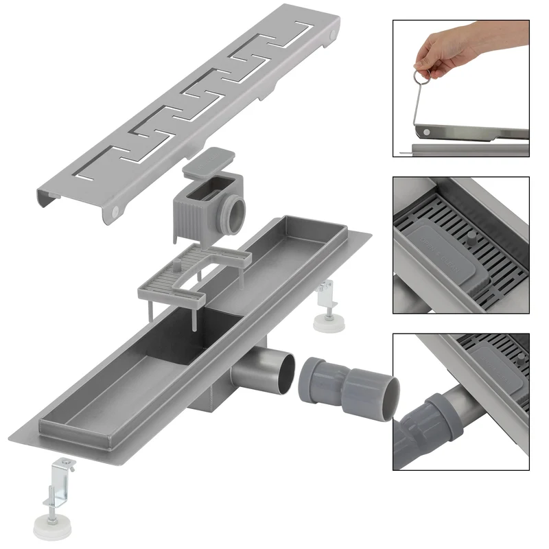 ML-Design Duschrinne geschlitzt 50cm Silber aus Edelstahl