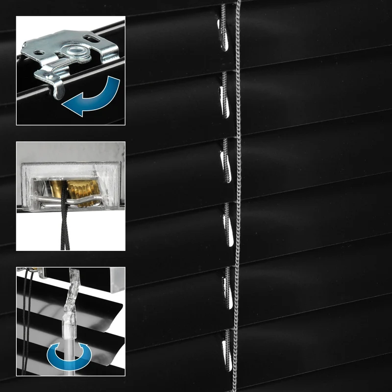 Aluminium Jalousie 120x220 cm Schwarz inkl. Montagematerial