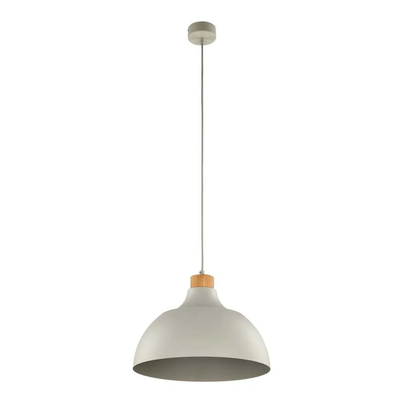 B-Ware Envostar Hängeleuchte Kaitt LED Pendelleuchte dimmbar beige Holzdetail Ø34cm