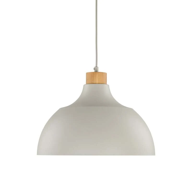 B-Ware Envostar Hängeleuchte Kaitt LED Pendelleuchte dimmbar beige Holzdetail Ø34cm