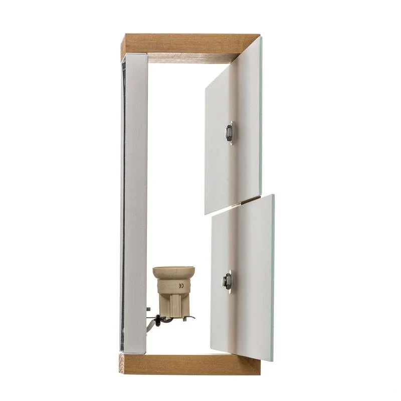 B-Ware Wandleuchte Shifted 1 LED Wandlampe dimmbar Glas Holz weiß 43x30cm elegant
