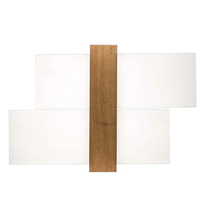 B-Ware Wandleuchte Shifted 1 LED Wandlampe dimmbar Glas Holz weiß 43x30cm elegant