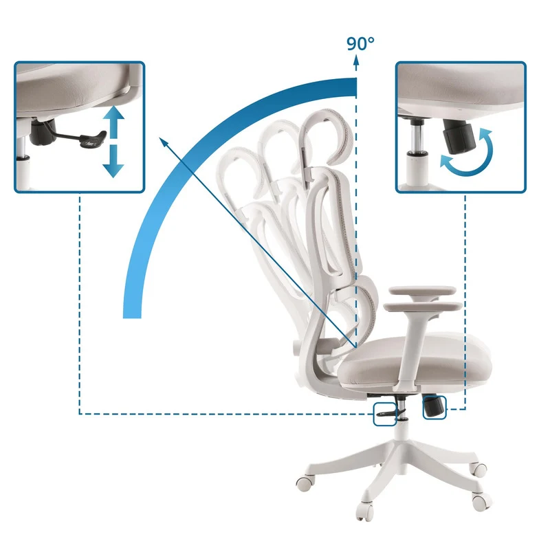 B-Ware MyBuero Ergomy Colore Bürostuhl beige 3D Netzstoff höhenverstellbar 120kg