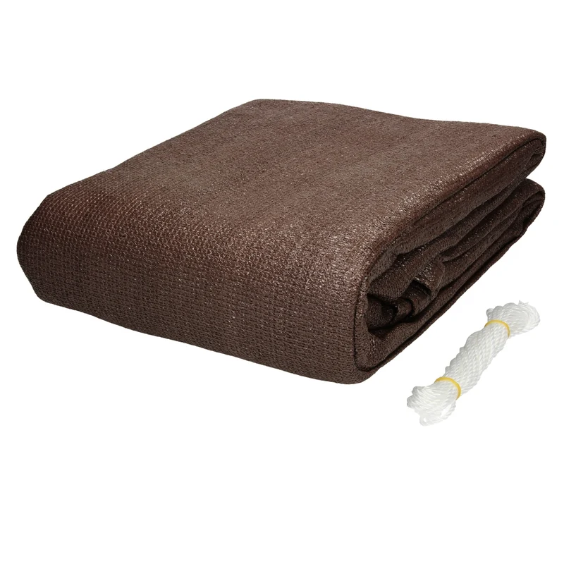 Sonnensegel dreieck 5x5x5 m Braun 100% HDPE mit UV Schutz inkl. Befestigungsseile