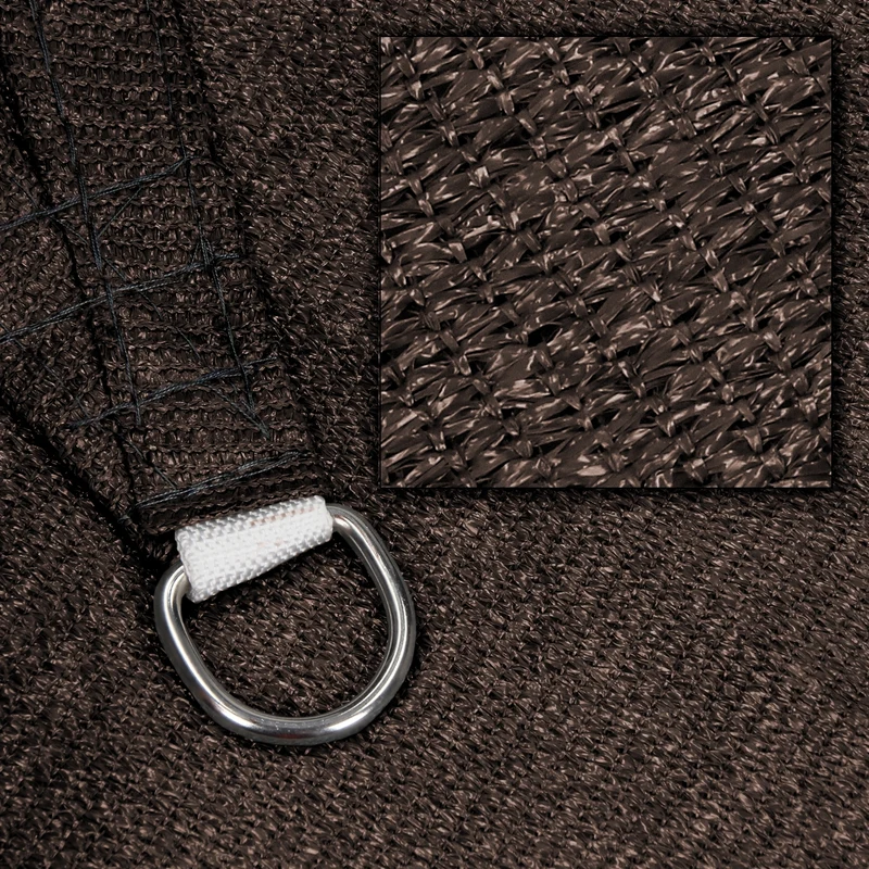 Sonnensegel rechteck 4x6 m Braun 100% HDPE mit UV Schutz inkl. Befestigungsseile